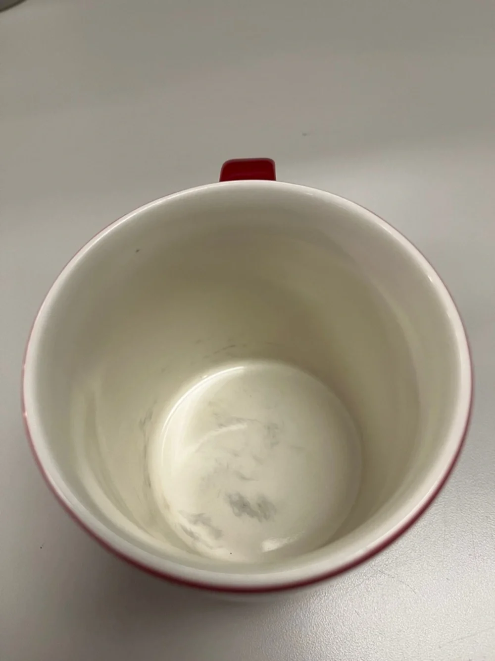 Starbucks 2011 Red Ceramic Mug with White Bird Graphic
